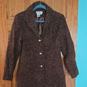 Papillon Blanc Brown Textured Trench Coat